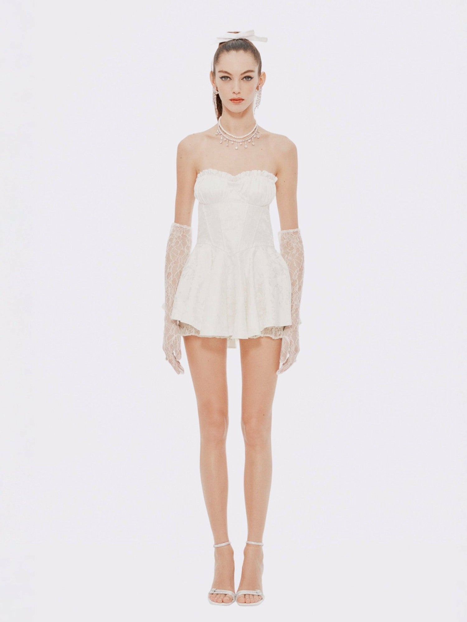 Nana Jacqueline Airina Dress: White Mini Dress for Bridal Shower White