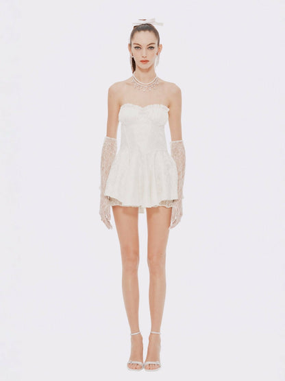 Nana Jacqueline Airina Dress: White Mini Dress for Bridal Shower White