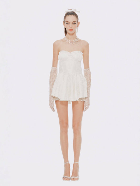 Nana Jacqueline Airina Dress: White Mini Dress for Bridal Shower White