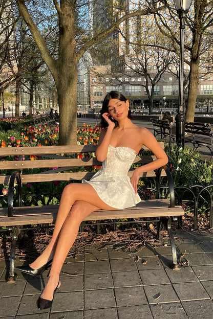 Nana Jacqueline Airina Dress: White Mini Dress for Bridal Shower White