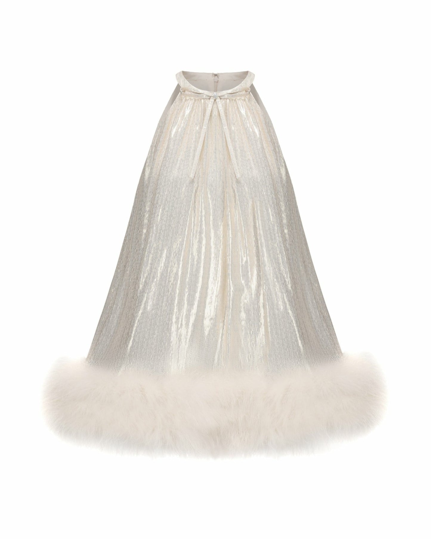 Nana Jacqueline Viola Fur Mini Dress: White Mini Dress for Wedding After-Party White