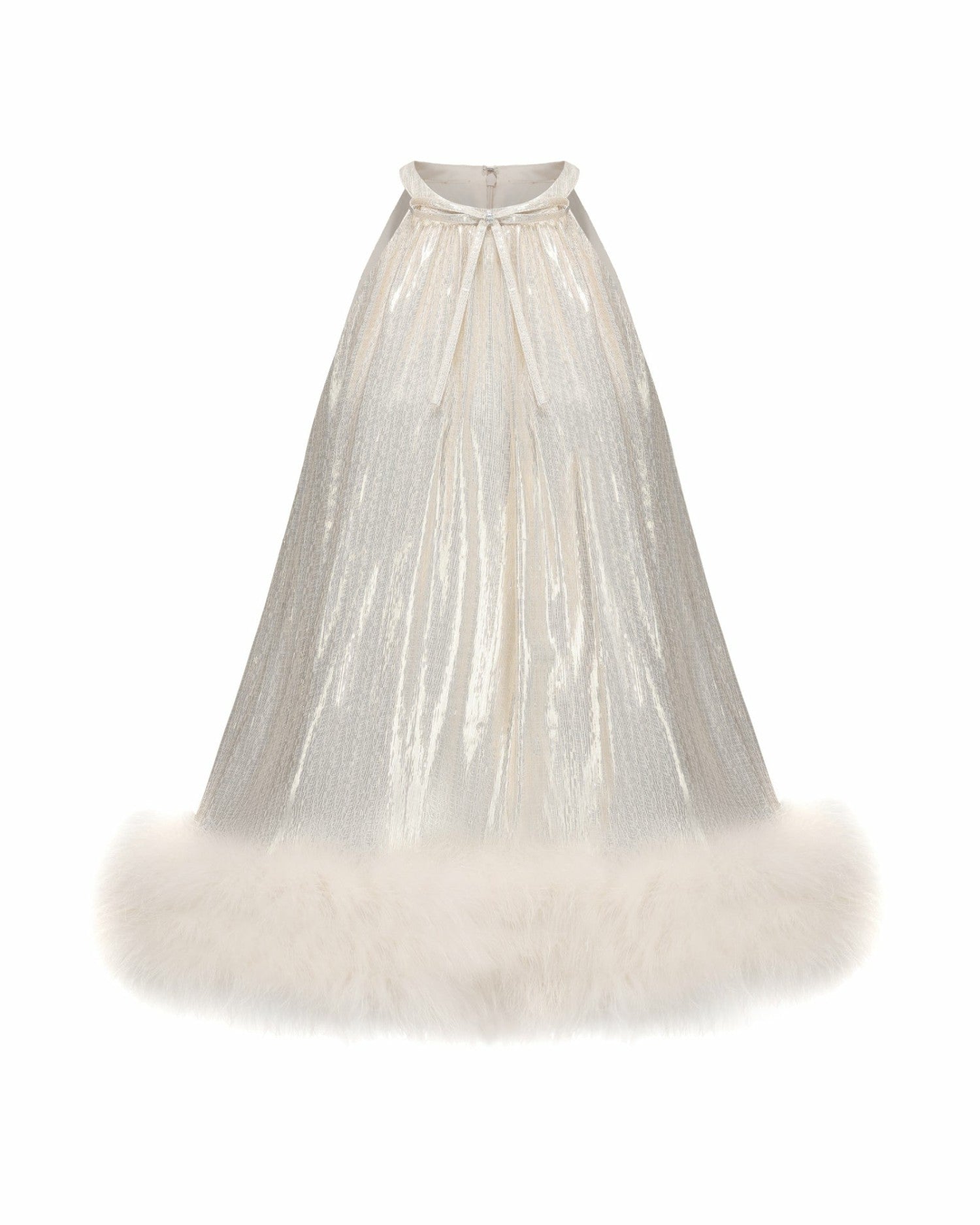 Nana Jacqueline Viola Fur Mini Dress: White Mini Dress for Wedding After-Party White