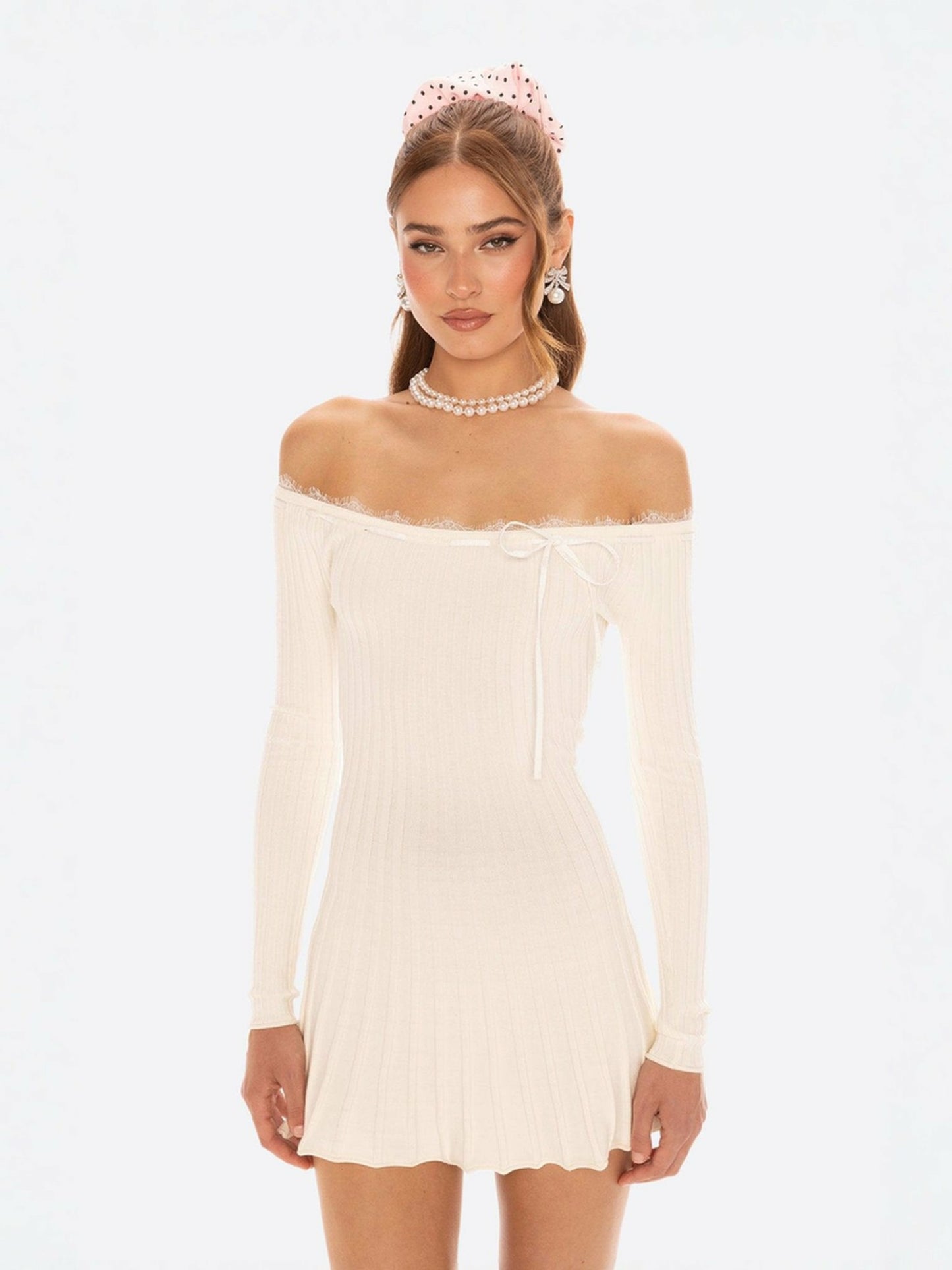 Nana Jacqueline Jenna Dress: White Mini Dress for Bridal Shower White