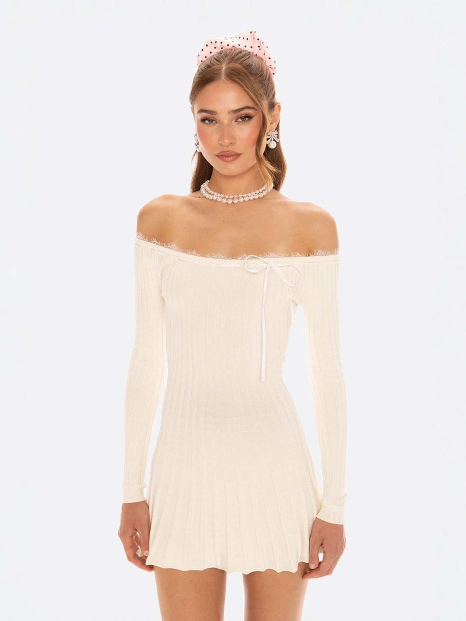 Nana Jacqueline Jenna Dress: White Mini Dress for Bridal Shower White