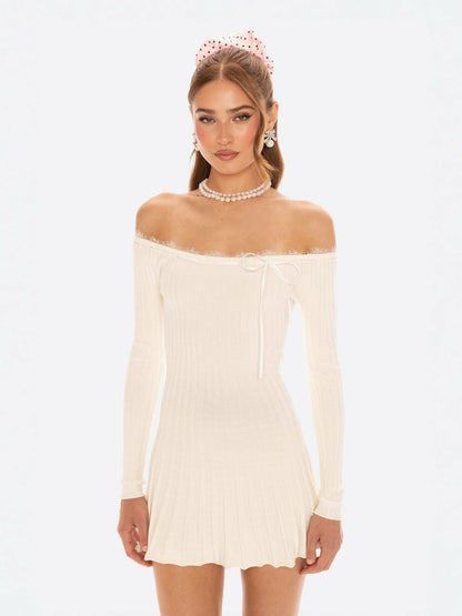 Nana Jacqueline Jenna Dress: White Mini Dress for Bridal Shower White