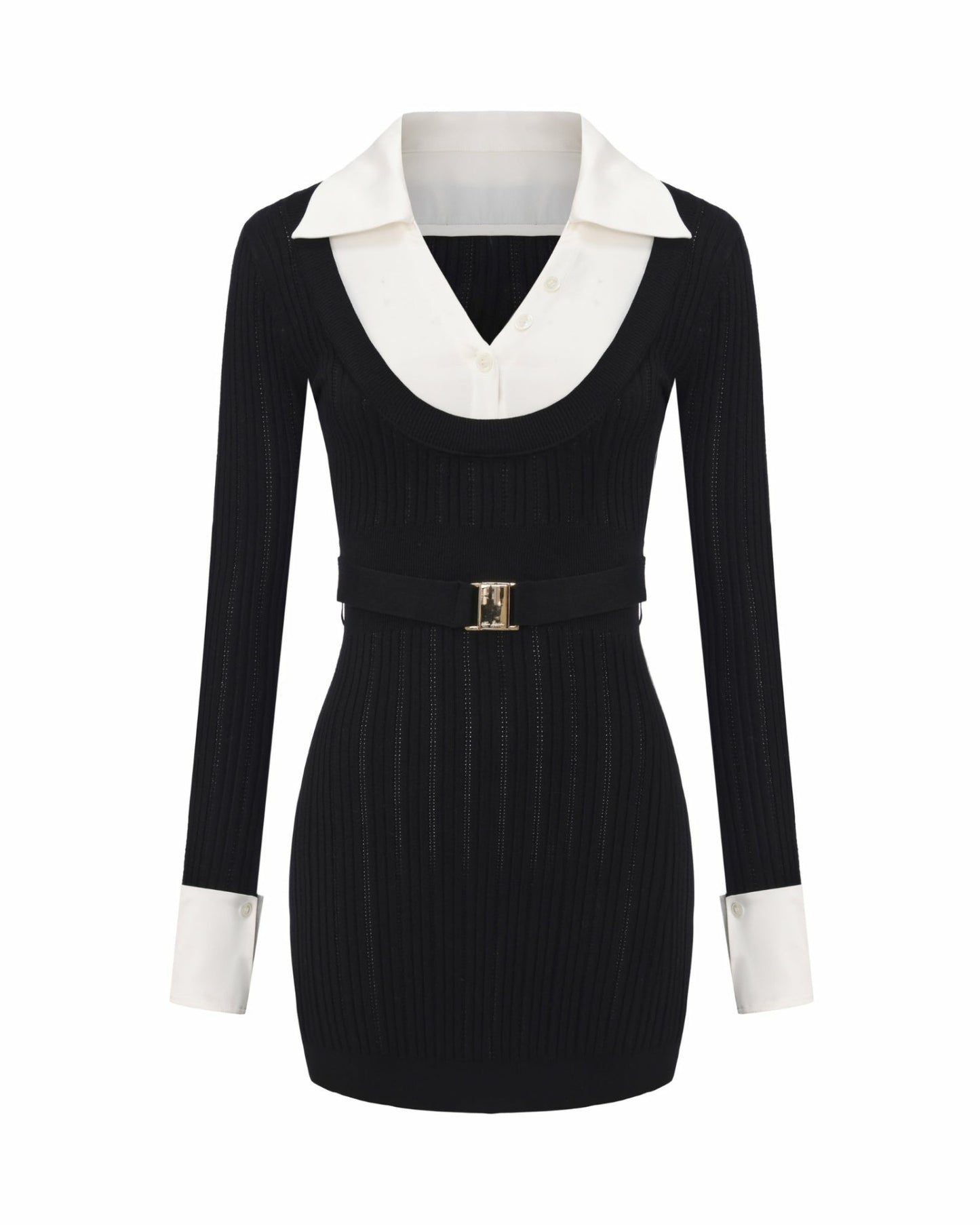 Nana Jacqueline Noemie Knit Mini Dress: Black Mini Dress for Date Night Black