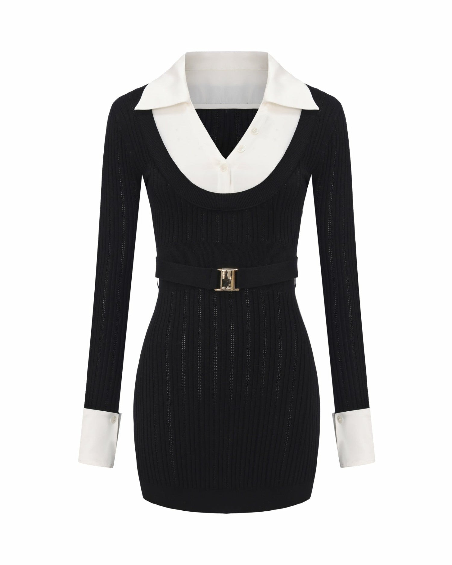 Nana Jacqueline Noemie Knit Mini Dress: Black Mini Dress for Date Night Black