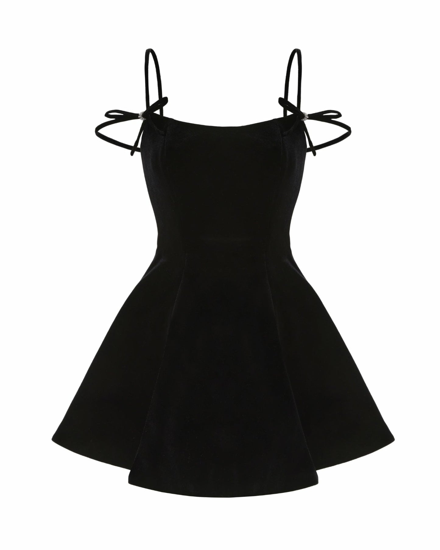 Nana Jacqueline Chantal Bow Velvet Mini Dress: Black Mini Dress for Cocktail Party Black