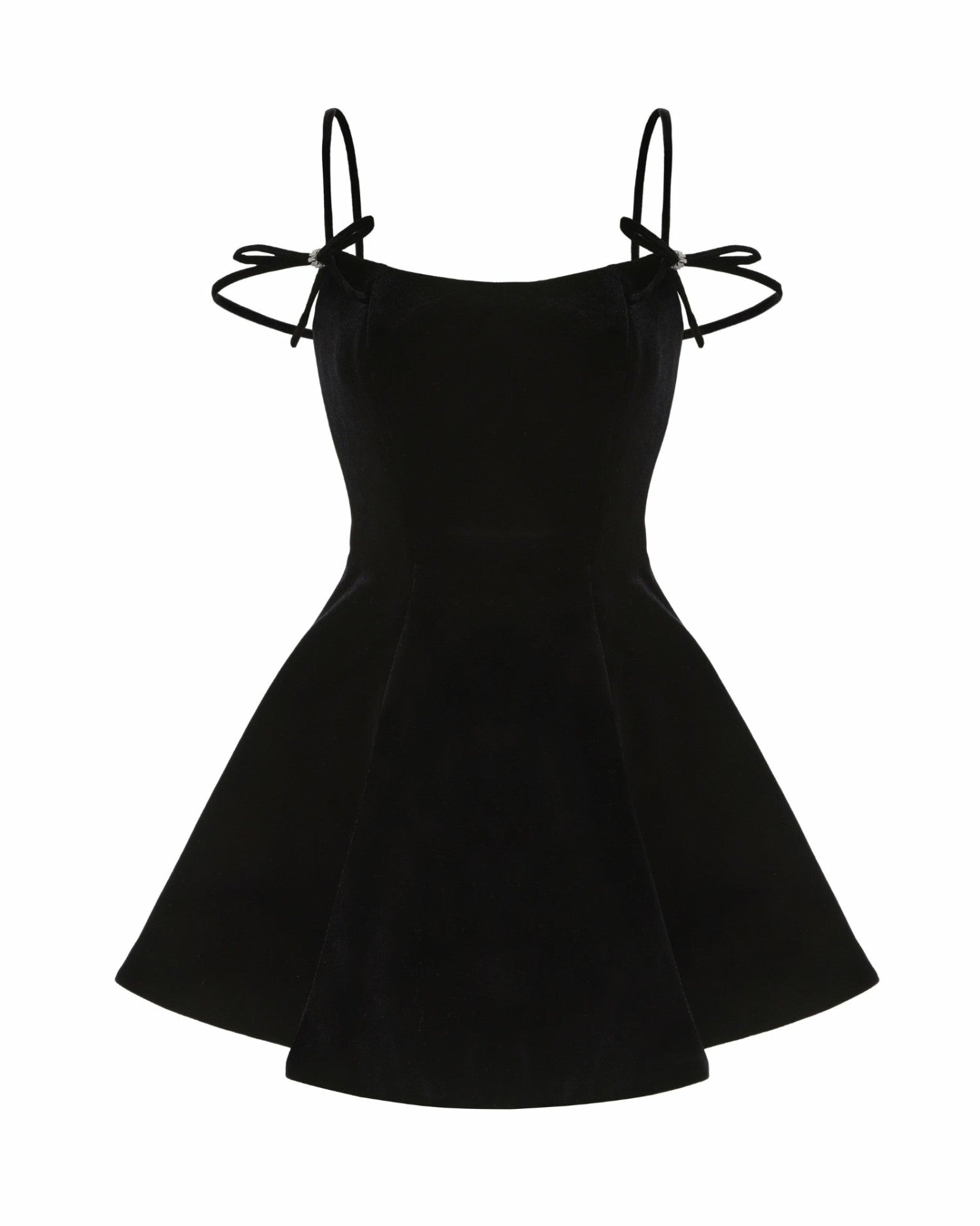 Nana Jacqueline Chantal Bow Velvet Mini Dress: Black Mini Dress for Cocktail Party Black
