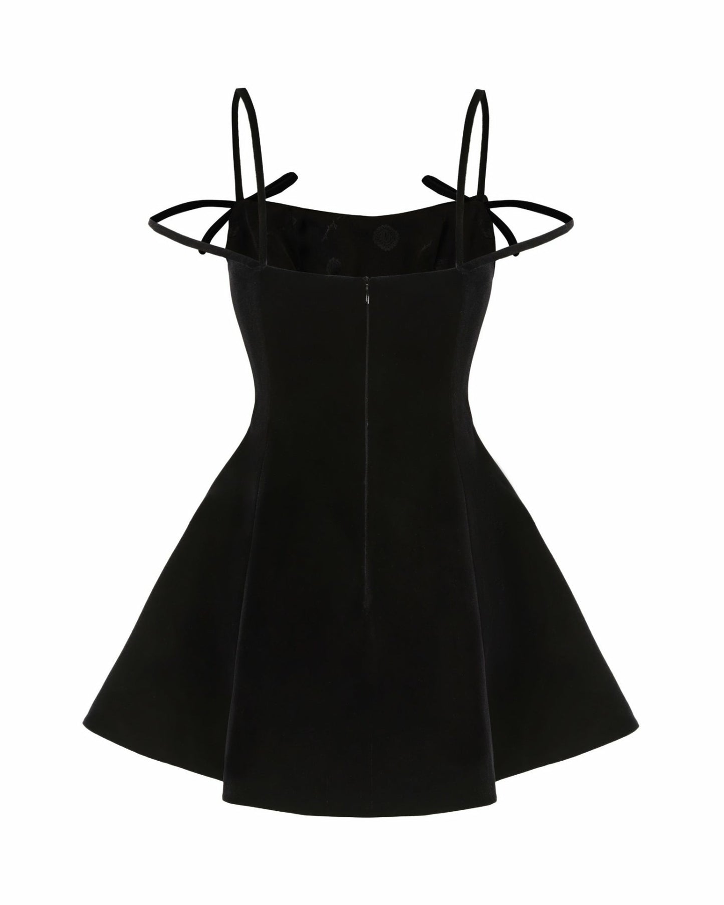 Nana Jacqueline Chantal Bow Velvet Mini Dress: Black Mini Dress for Cocktail Party Black