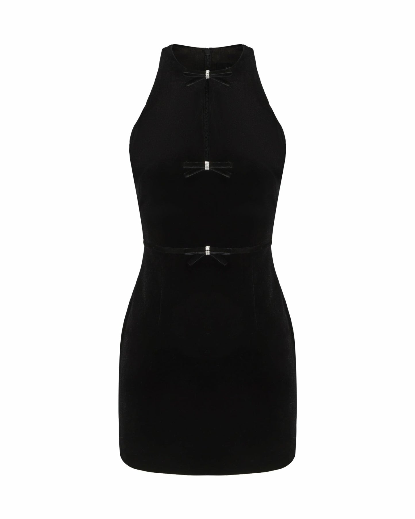 Nana Jacqueline Estelle Velvet Mini Dress: Black Mini Dress for Cocktail Party Black