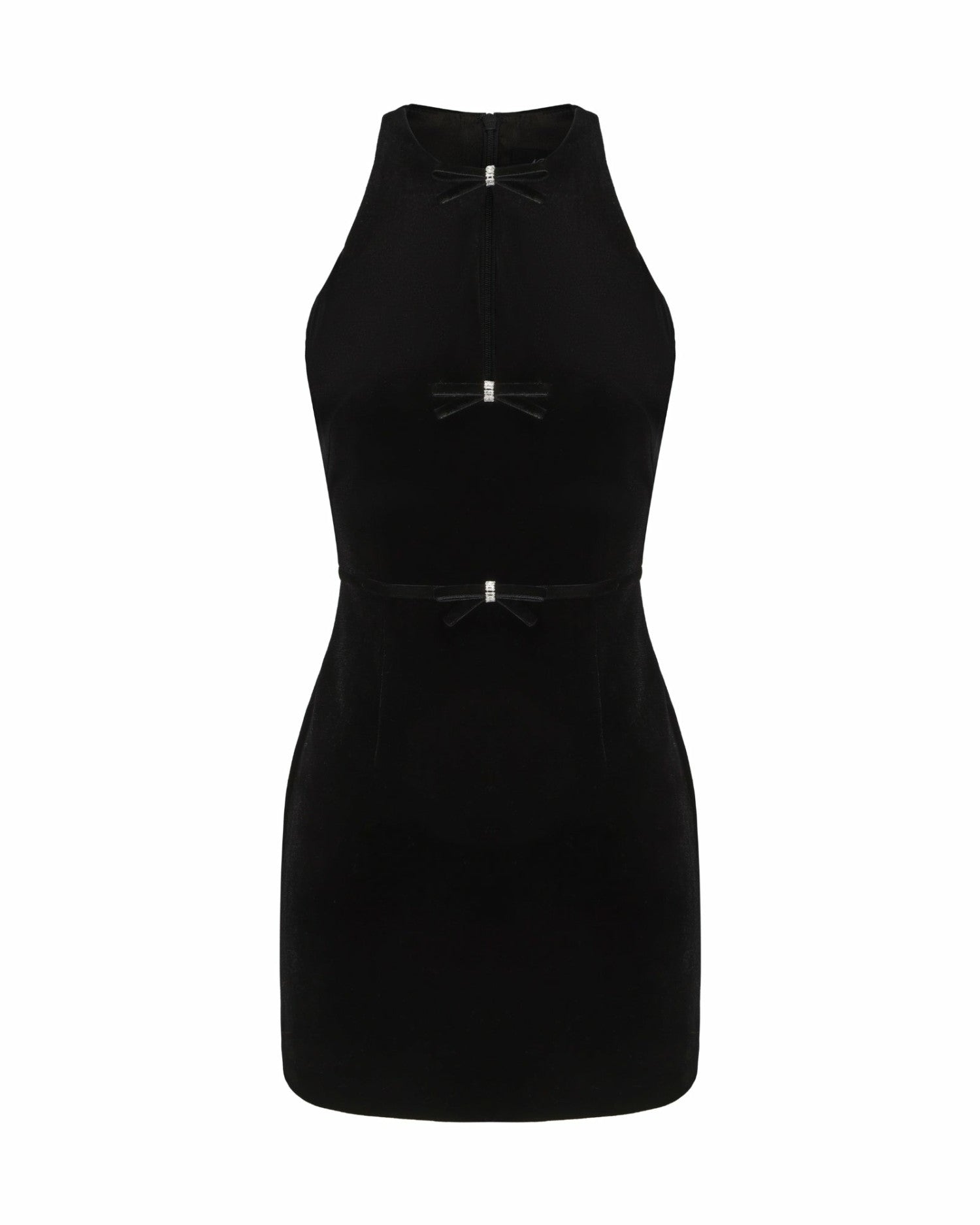 Nana Jacqueline Estelle Velvet Mini Dress: Black Mini Dress for Cocktail Party Black