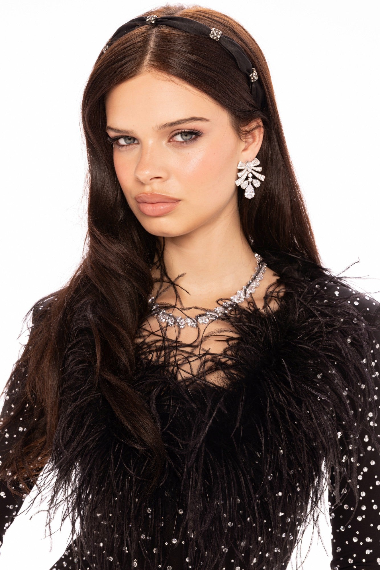 Nana Jacqueline Margot Feather Mini Dress: Black Mini Dress for Cocktail Party Black
