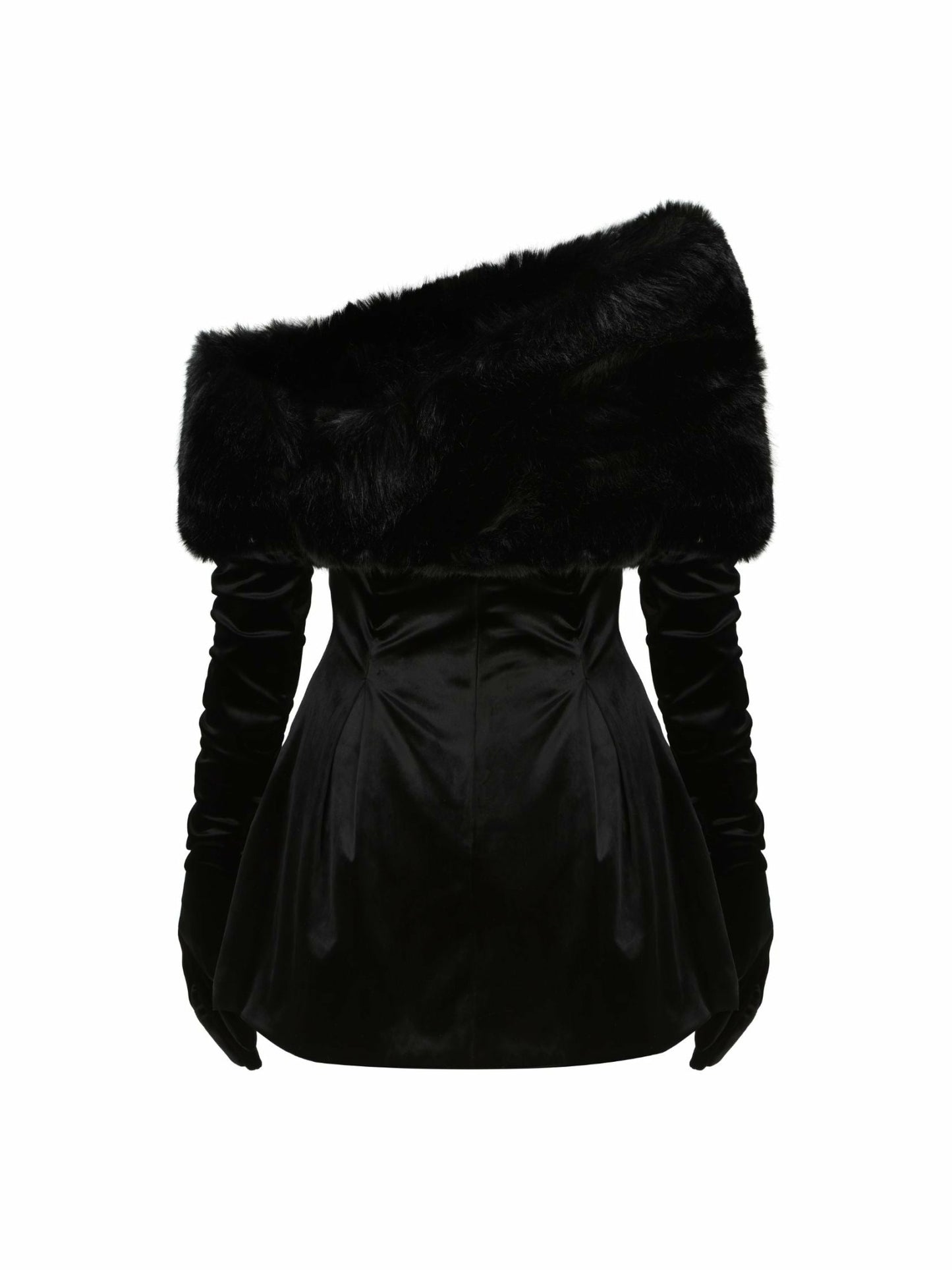 Nana Jacqueline Simone Velvet Dress: Black Mini Dress for Cocktail Party Black