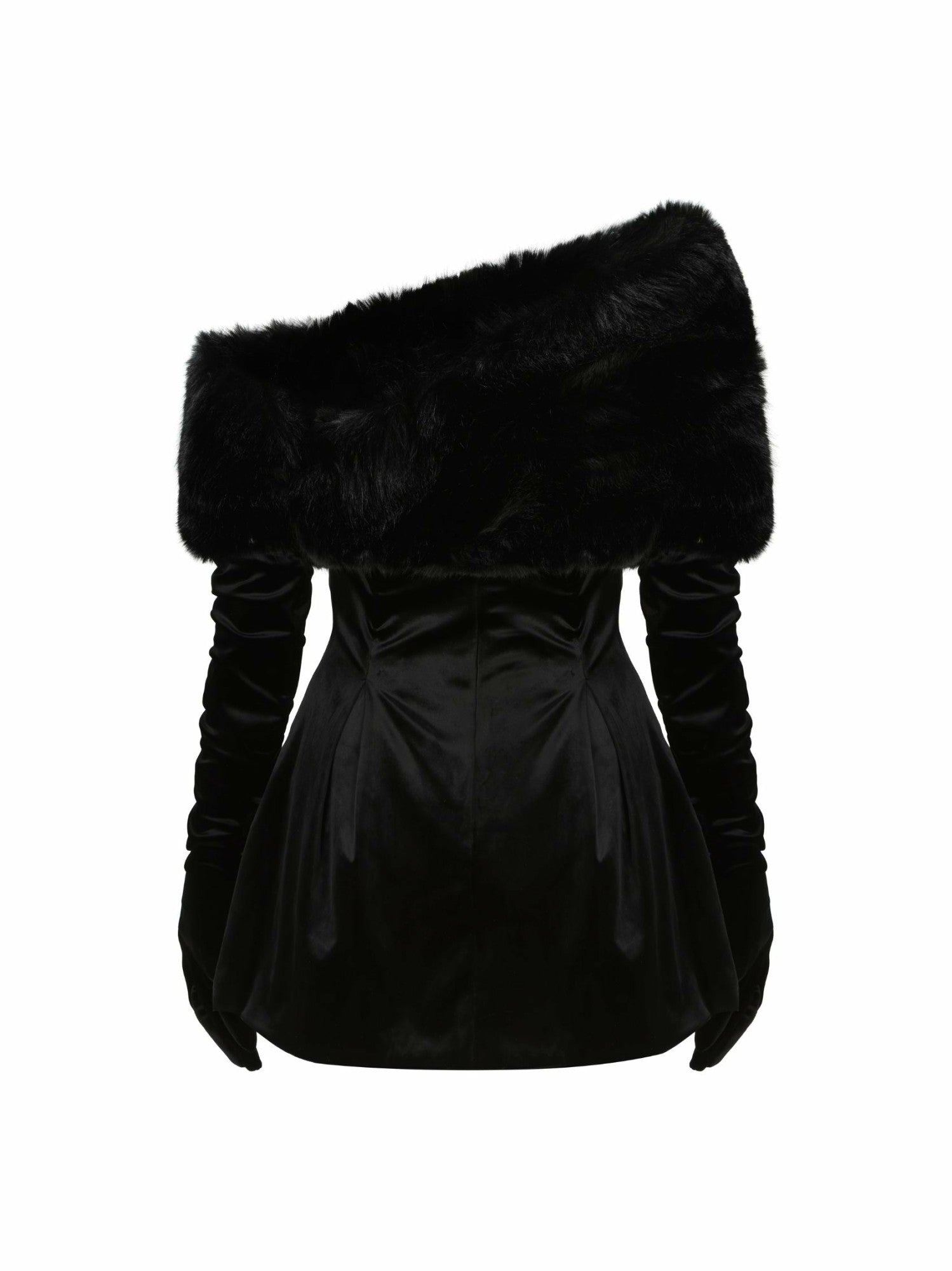 Nana Jacqueline Simone Velvet Dress: Black Mini Dress for Cocktail Party Black