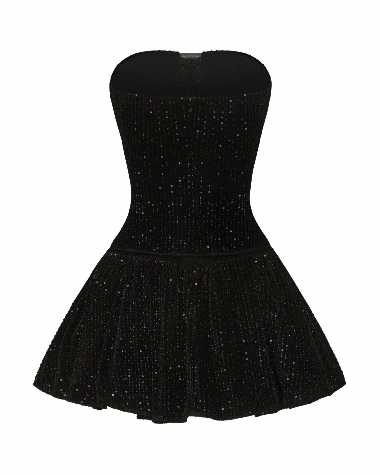 Nana Jacqueline Audrey Sparkle Velvet Mini Dress: Black Mini Dress for Cocktail Party Black