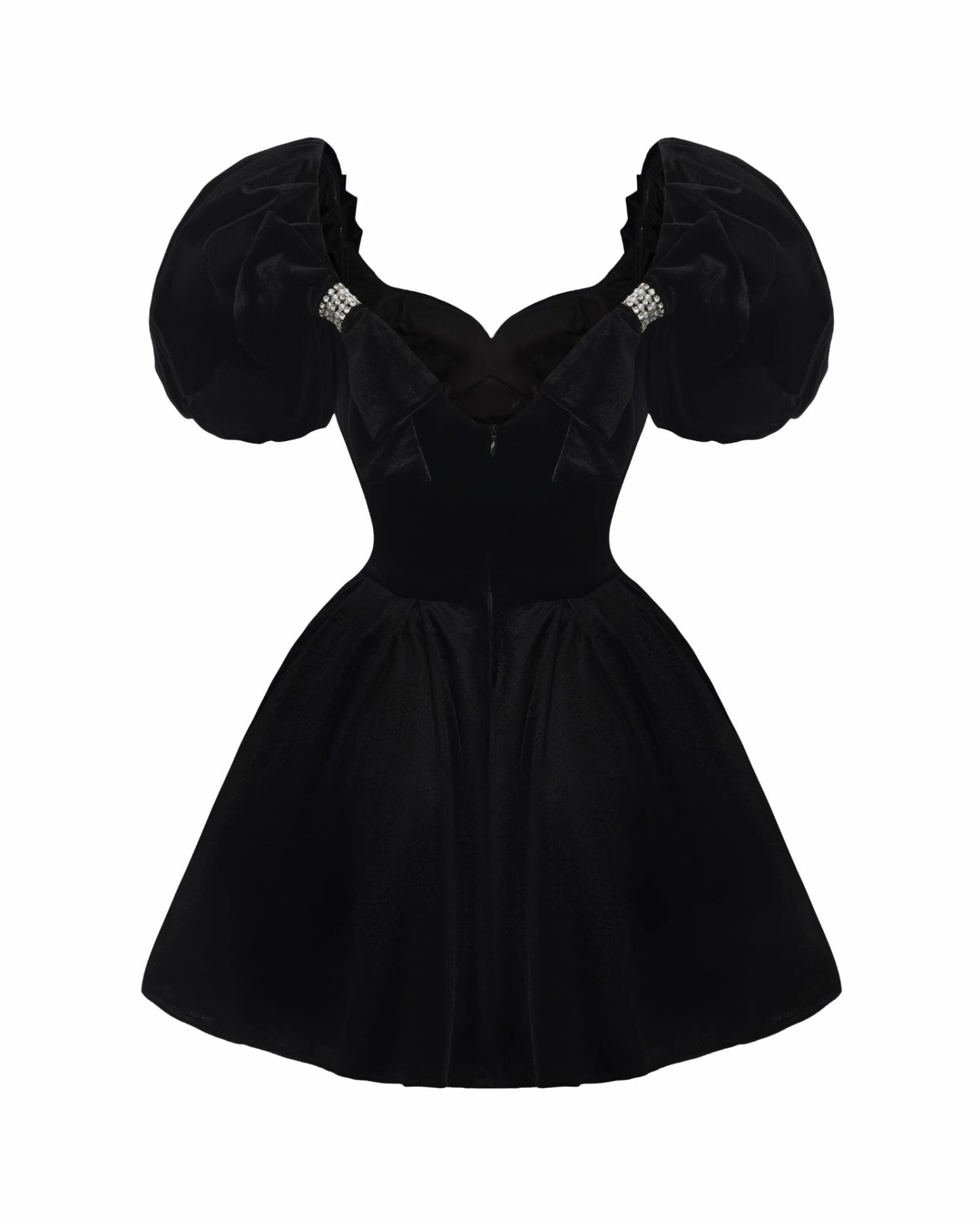 Nana Jacqueline Lillian Velvet Mini Dress: Black Mini Dress for Cocktail Party Black