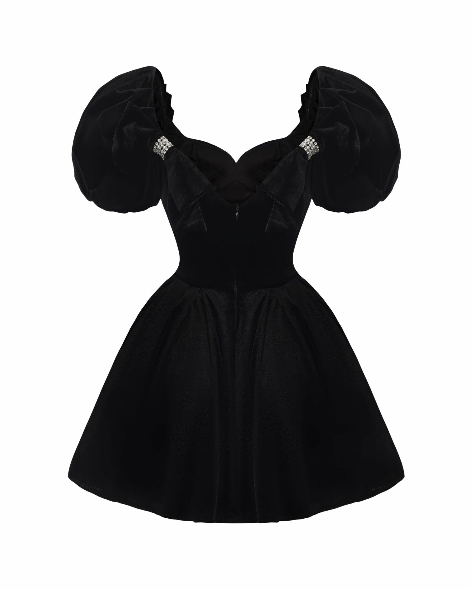 Nana Jacqueline Lillian Velvet Mini Dress: Black Mini Dress for Cocktail Party Black