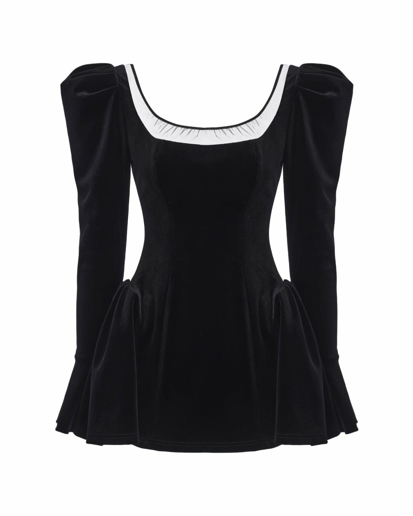 Nana Jacqueline Leonora Velvet Mini Dress: Black Mini Dress for Cocktail Party Black