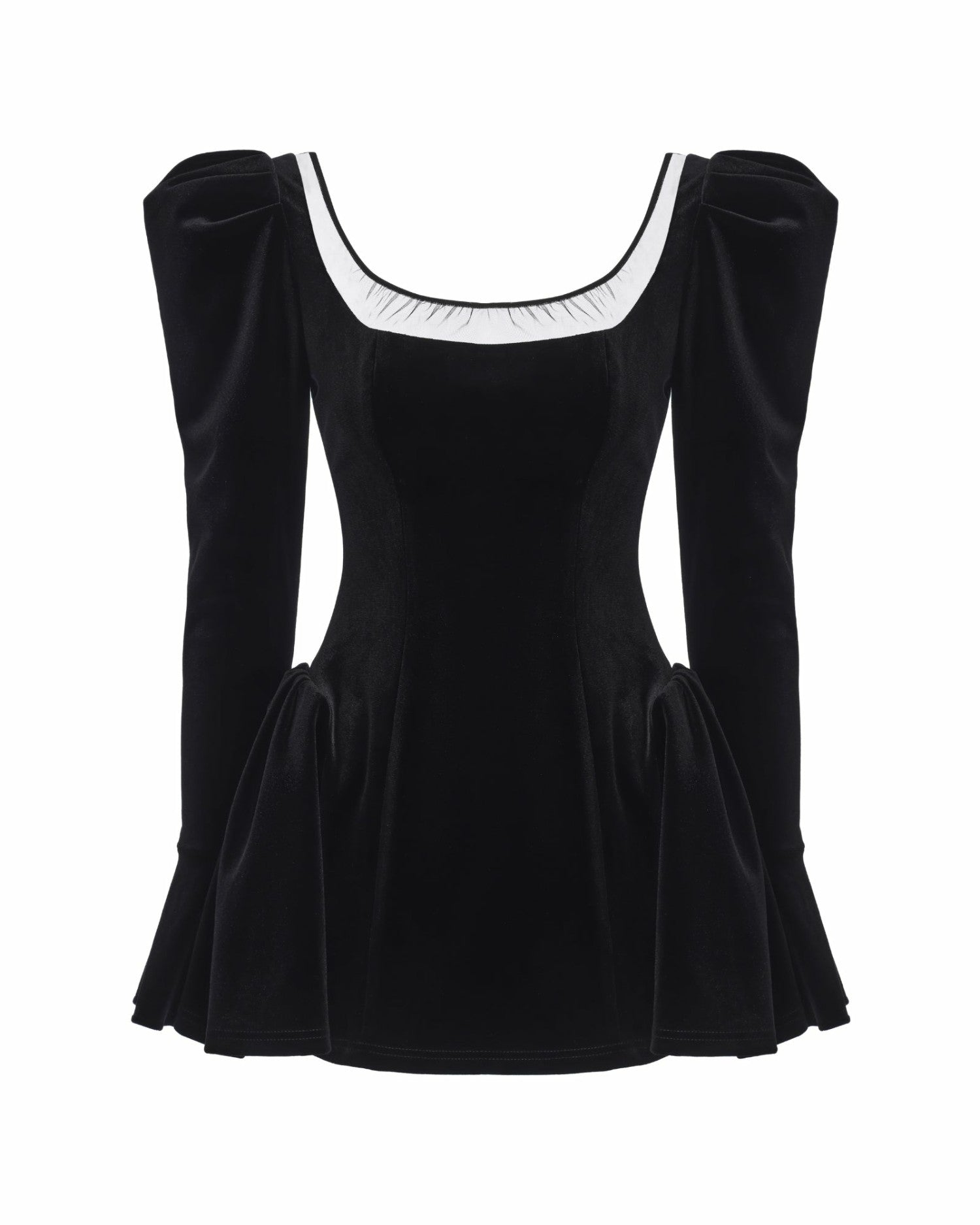 Nana Jacqueline Leonora Velvet Mini Dress: Black Mini Dress for Cocktail Party Black