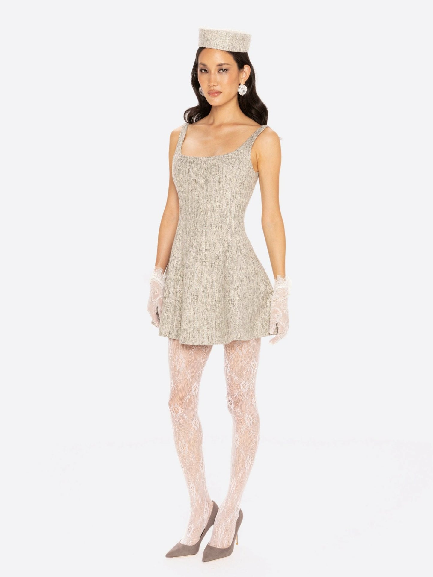 Nana Jacqueline Marianne Dress: Gray Mini Dress for Graduation Gray