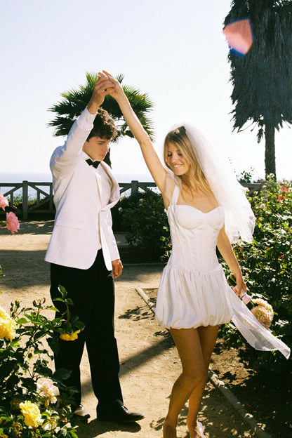Nana Jacqueline White Mini Dress for Wedding After-Parties White