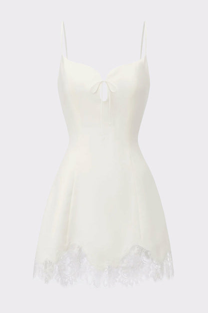 Nana Jacqueline Emira Dress: White Mini Dress for Bachelorette White