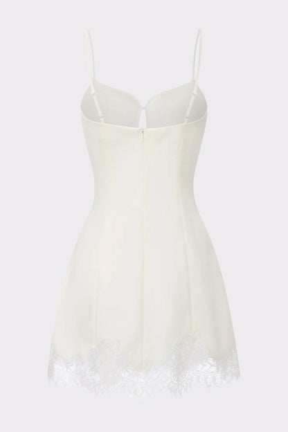 Nana Jacqueline Emira Dress: White Mini Dress for Bachelorette White