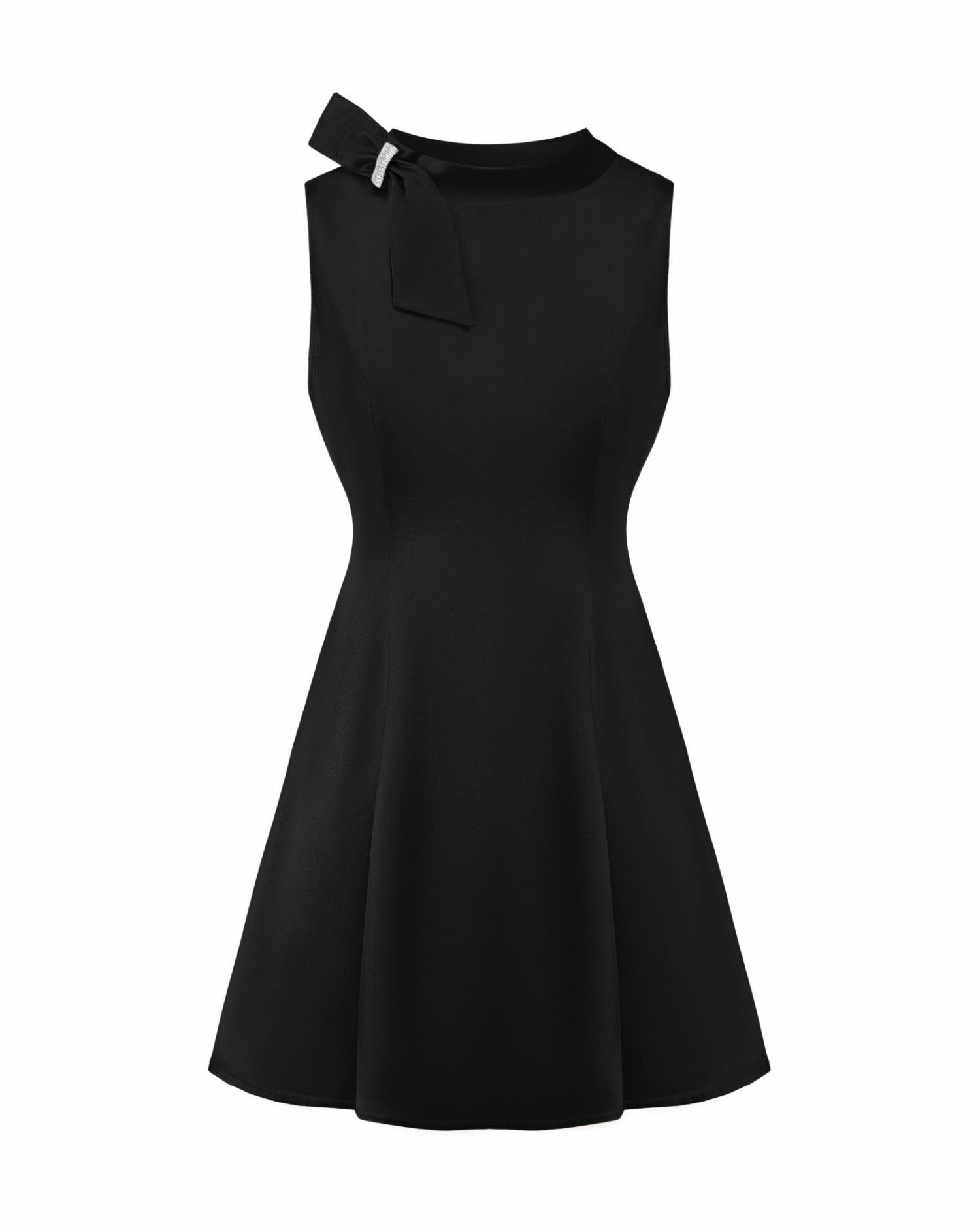 Nana Jacqueline Lila Satin Mini Dress: Black Mini Dress for Cocktail Party Black