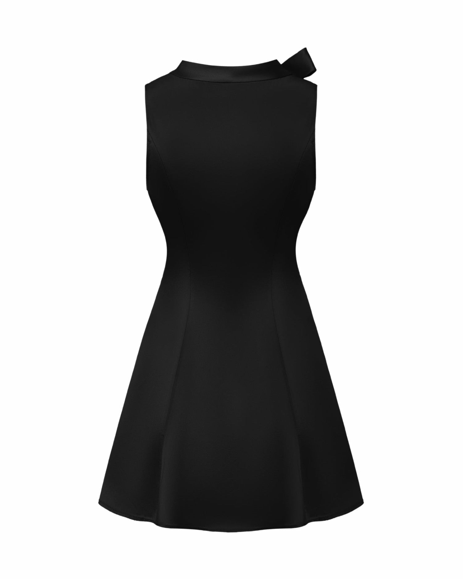 Nana Jacqueline Lila Satin Mini Dress: Black Mini Dress for Cocktail Party Black