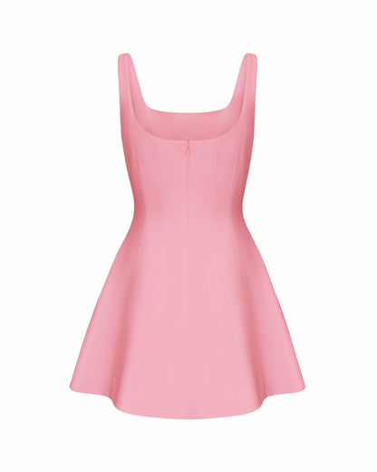 Nana Jacqueline Marianne Dress: Pink Mini Dress for Birthday Party Pink