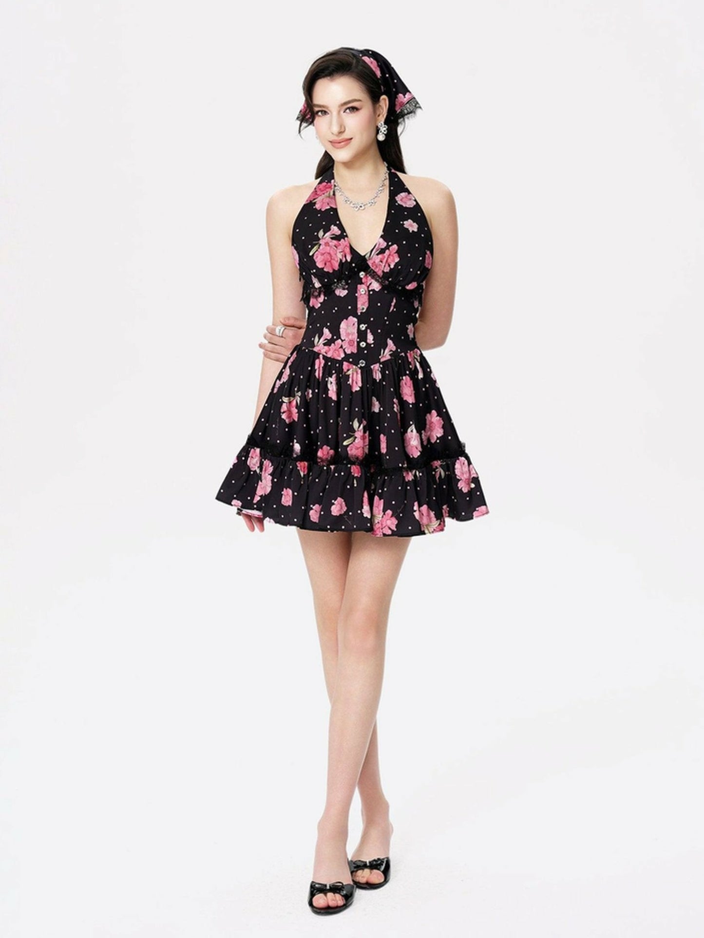Nana Jacqueline Rosaline Dress: Black Mini Dress for Date Night Black