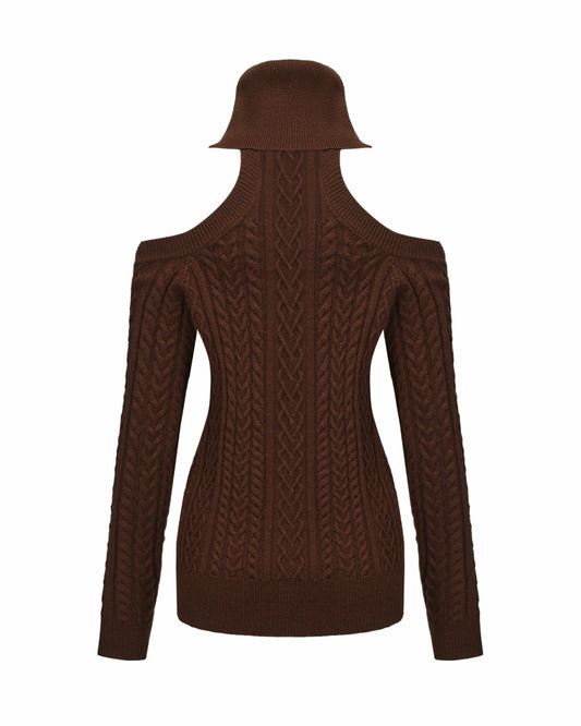 Nana Jacqueline Margo Knit Dress: Brown Mini Dress for Date Night Brown