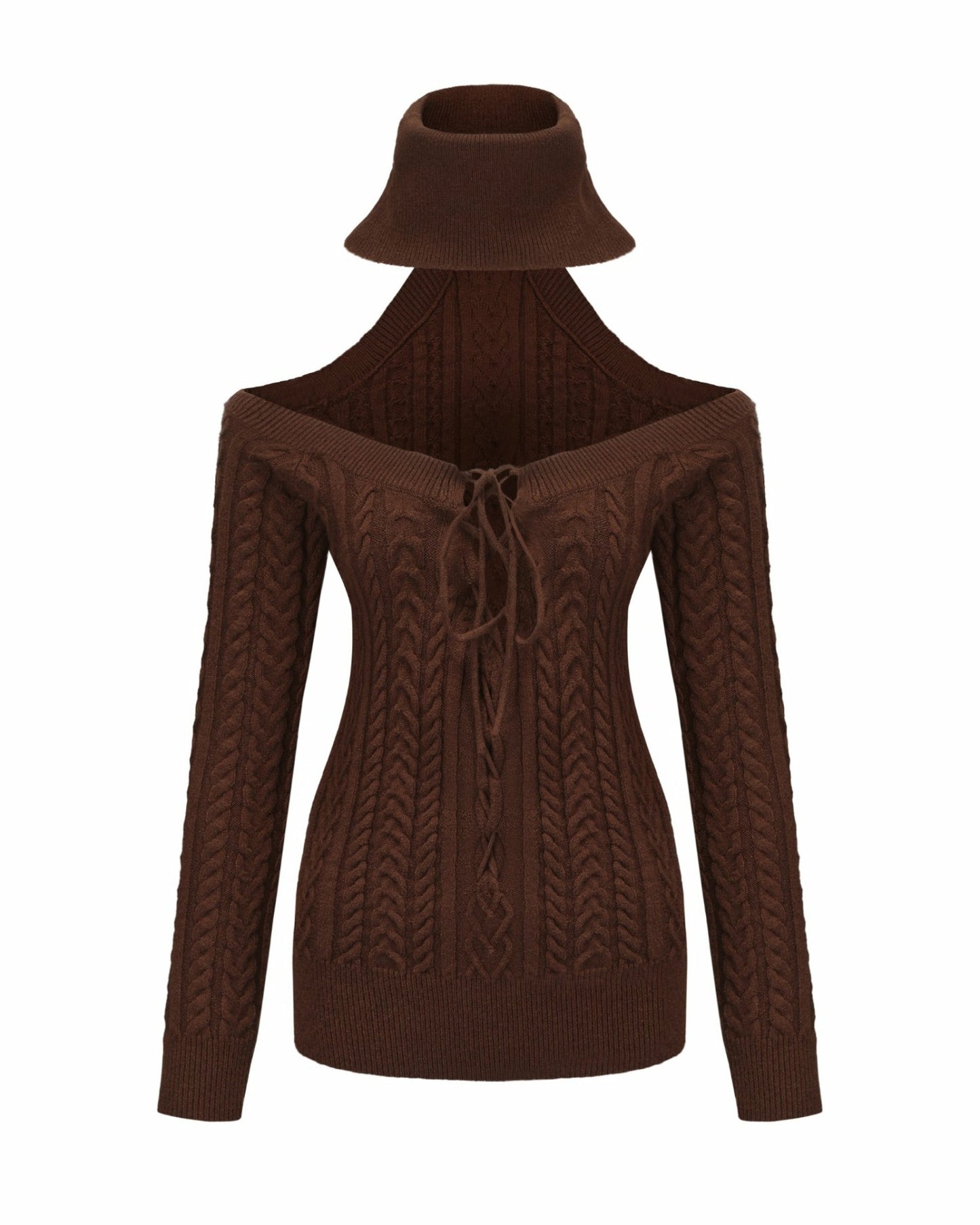 Nana Jacqueline Margo Knit Dress: Brown Mini Dress for Date Night Brown