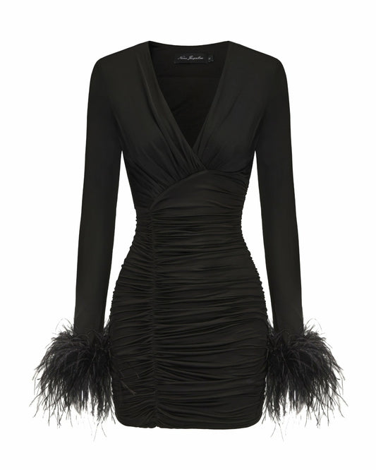 Nana Jacqueline Théa Dress: Black Mini Dress for Cocktail Party Black