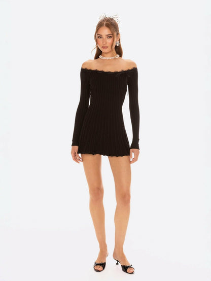 Nana Jacqueline Jenna Dress: Black Mini Dress for Date Night Black