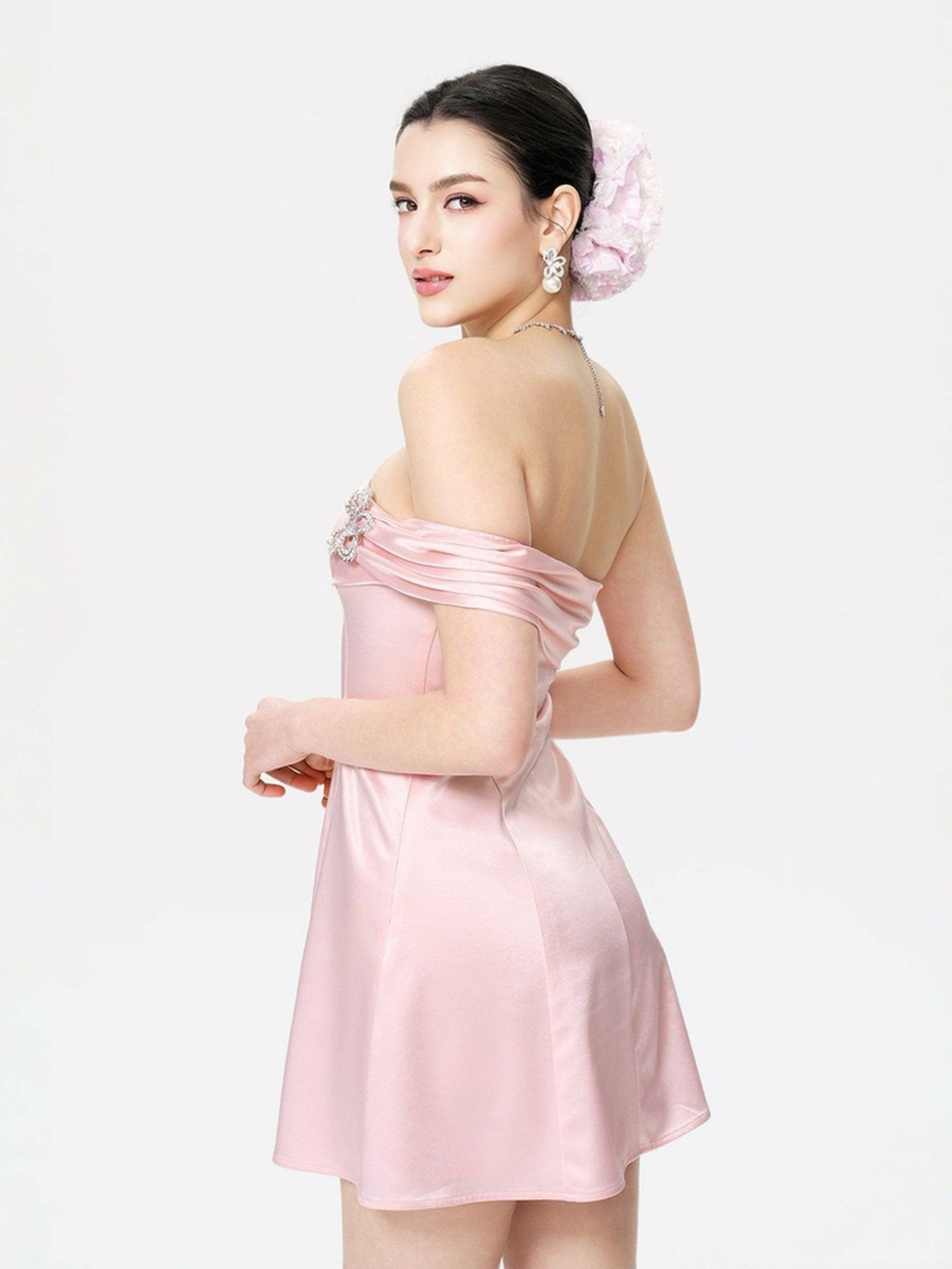 Nana Jacqueline Cornelia Dress: Pink Mini Dress for Bachelorette Party Pink