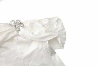 Nana Jacqueline Cornelia Dress: White Mini Dress for Bridal Shower White