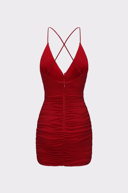 Nana Jacqueline Violet Dress: Red Mini Dress for Date Night Red