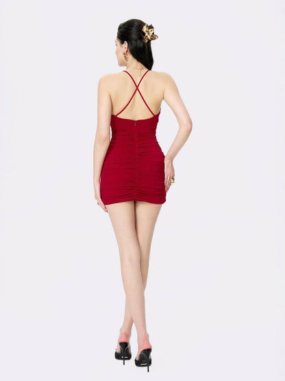 Nana Jacqueline Violet Dress: Red Mini Dress for Date Night Red
