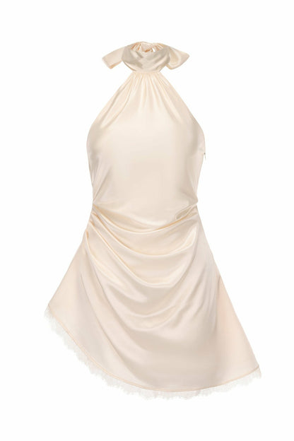 Nana Jacqueline Isadora Dress: Champagne Mini Dress for Cocktail Party Champagne