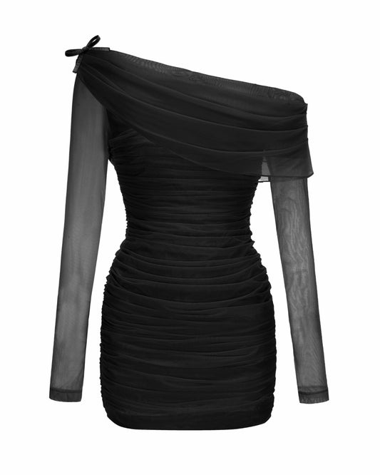 Nana Jacqueline Noelle Dress: Black Mini Dress for Cocktail Party Black