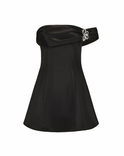 Nana Jacqueline Cornelia Dress: Black Mini Dress for Cocktail Party Black