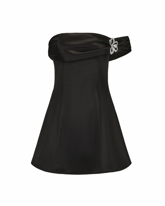 Nana Jacqueline Cornelia Dress: Black Mini Dress for Cocktail Party Black
