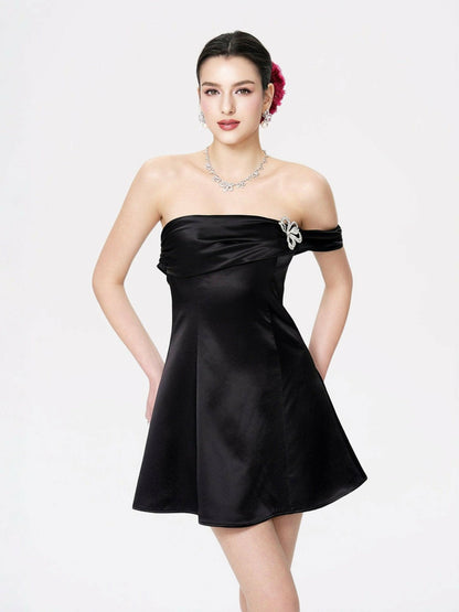 Nana Jacqueline Cornelia Dress: Black Mini Dress for Cocktail Party Black