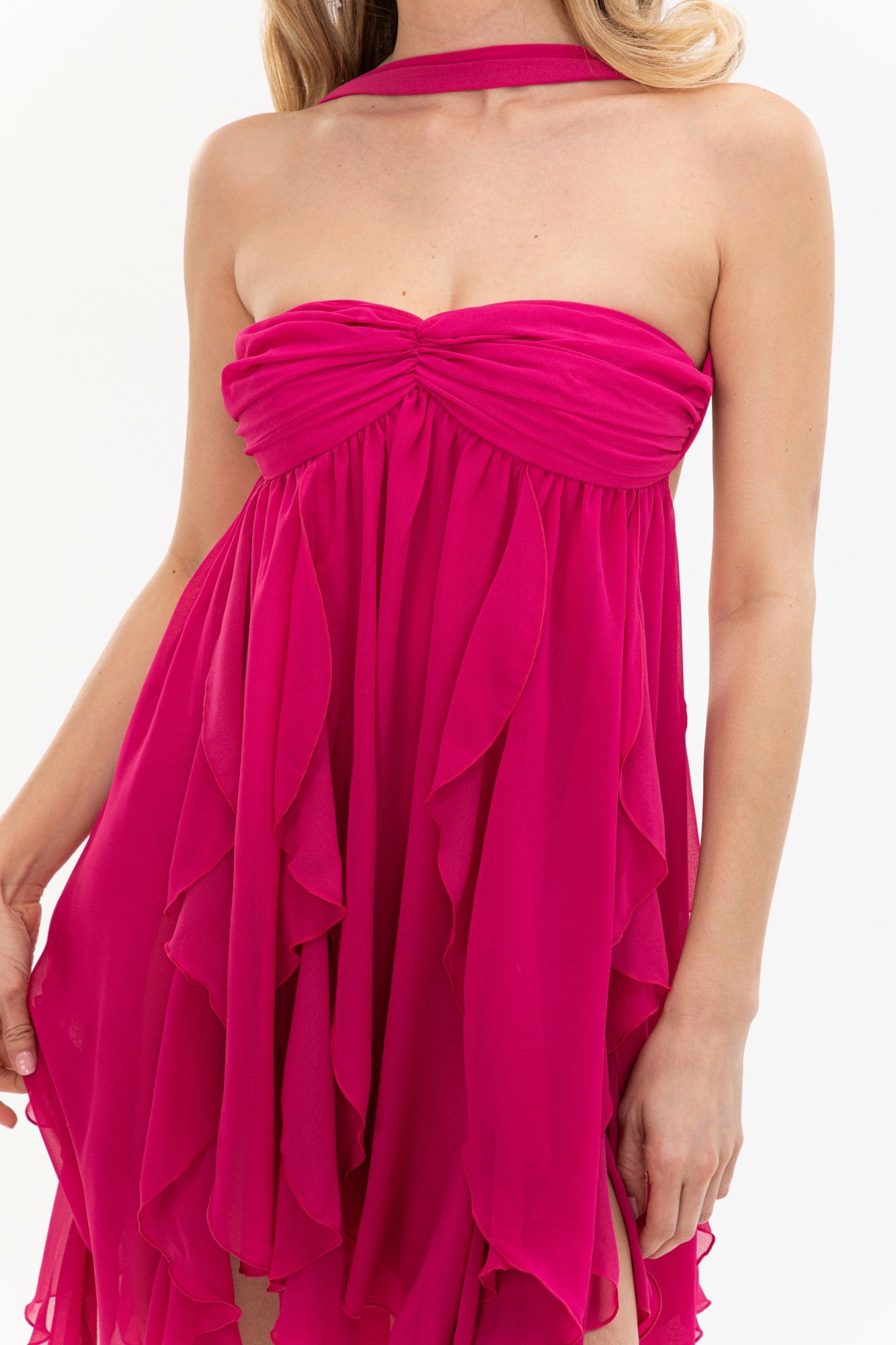 Nana Jacqueline Arabella Dress: Pink Mini Dress for Bachelorette Party Pink