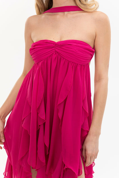 Nana Jacqueline Arabella Dress: Pink Mini Dress for Bachelorette Party Pink