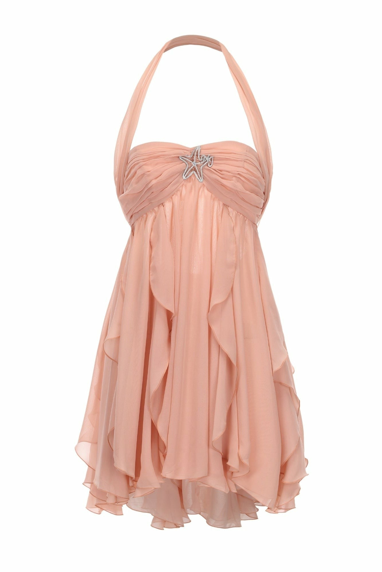 Nana Jacqueline Arabella Dress: Peach Mini Dress for Garden Party Peach