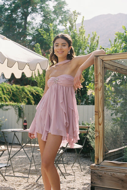 Nana Jacqueline Arabella Dress: Purple Mini Dress for Birthday Celebration Purple