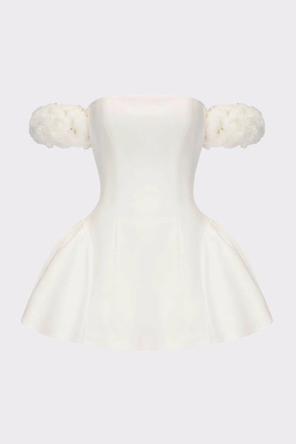 Nana Jacqueline Flora Dress: White Mini Dress for Bridal Shower White